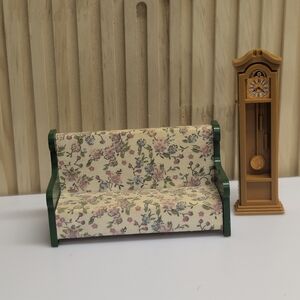 EPOCH 1985 Sylvanian Families Calico Critters SOFA Couch &  Grandfather Clock